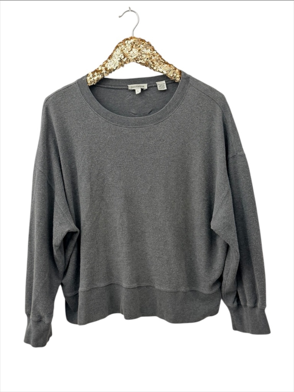 Ann Taylor Sweatshirt Charcoal Gray Size Large